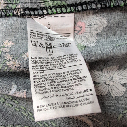 Robe d'été Fleurie Noire Viscose Bretelles Réglables Taille L