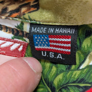 Chemise hawaïenne RJC Made in Hawaii USA surfboard manches courtes taille M #647