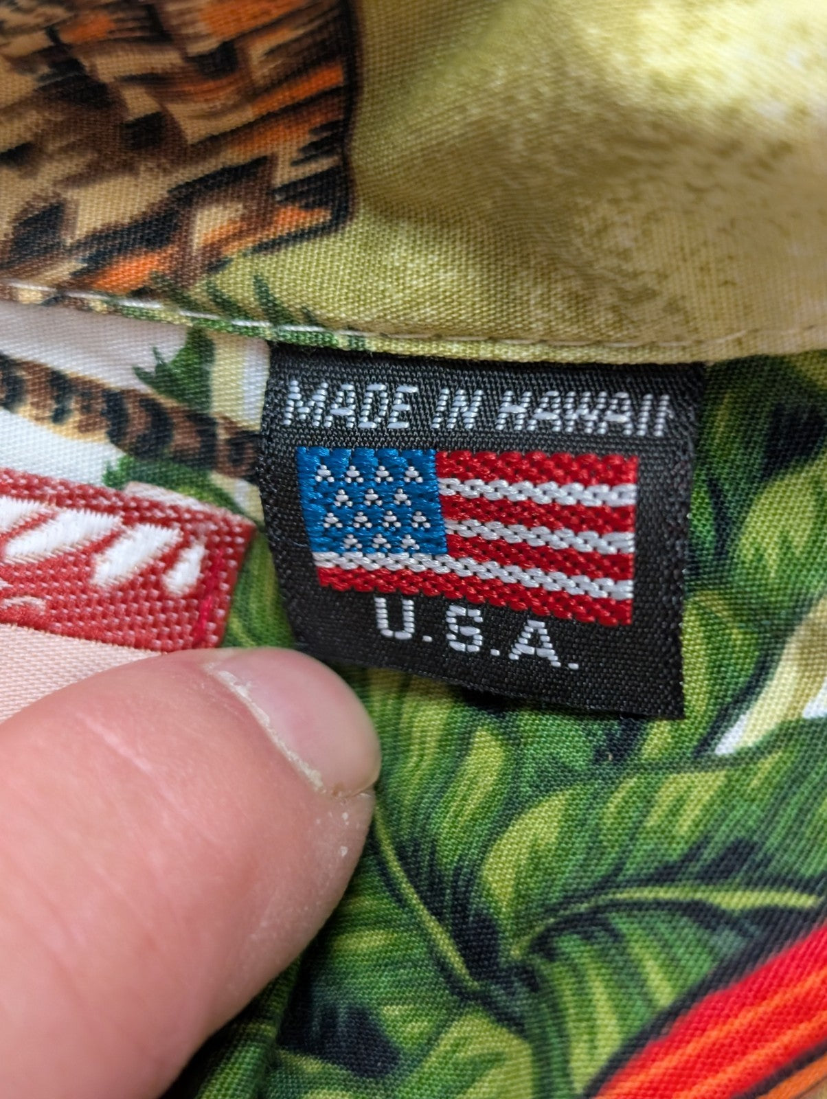 Chemise hawaïenne RJC Made in Hawaii USA surfboard manches courtes taille M #647