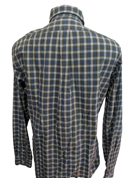 CHEMISE Ralph Lauren Homme L/XL CLASSIC FIT Bleu Vert Carreaux Logo Bleu