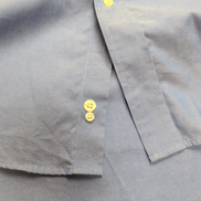 Chemise Lands' End Supima coton bleu uni M L Traditional Fit manches longues