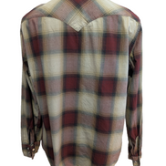 Chemise Levi's Western Carreaux Bordeaux et Crème Manches Longues Taille L