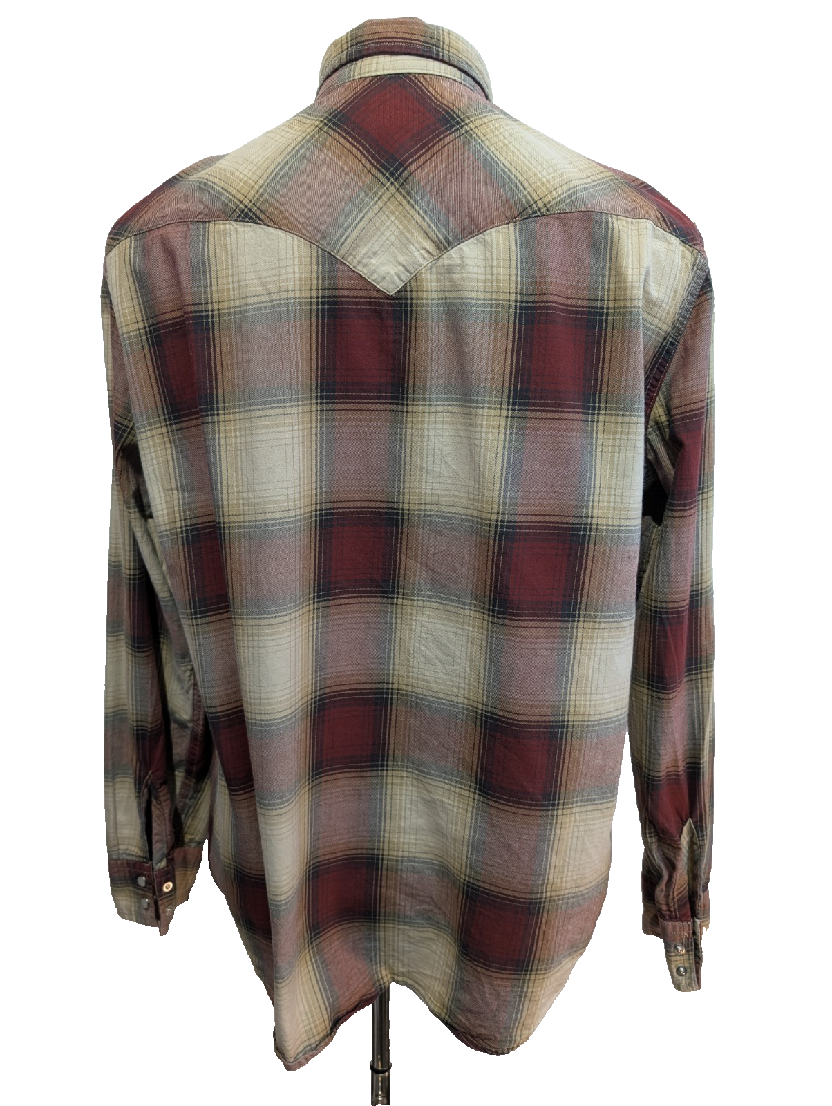 Chemise Levi's Western Carreaux Bordeaux et Crème Manches Longues Taille L