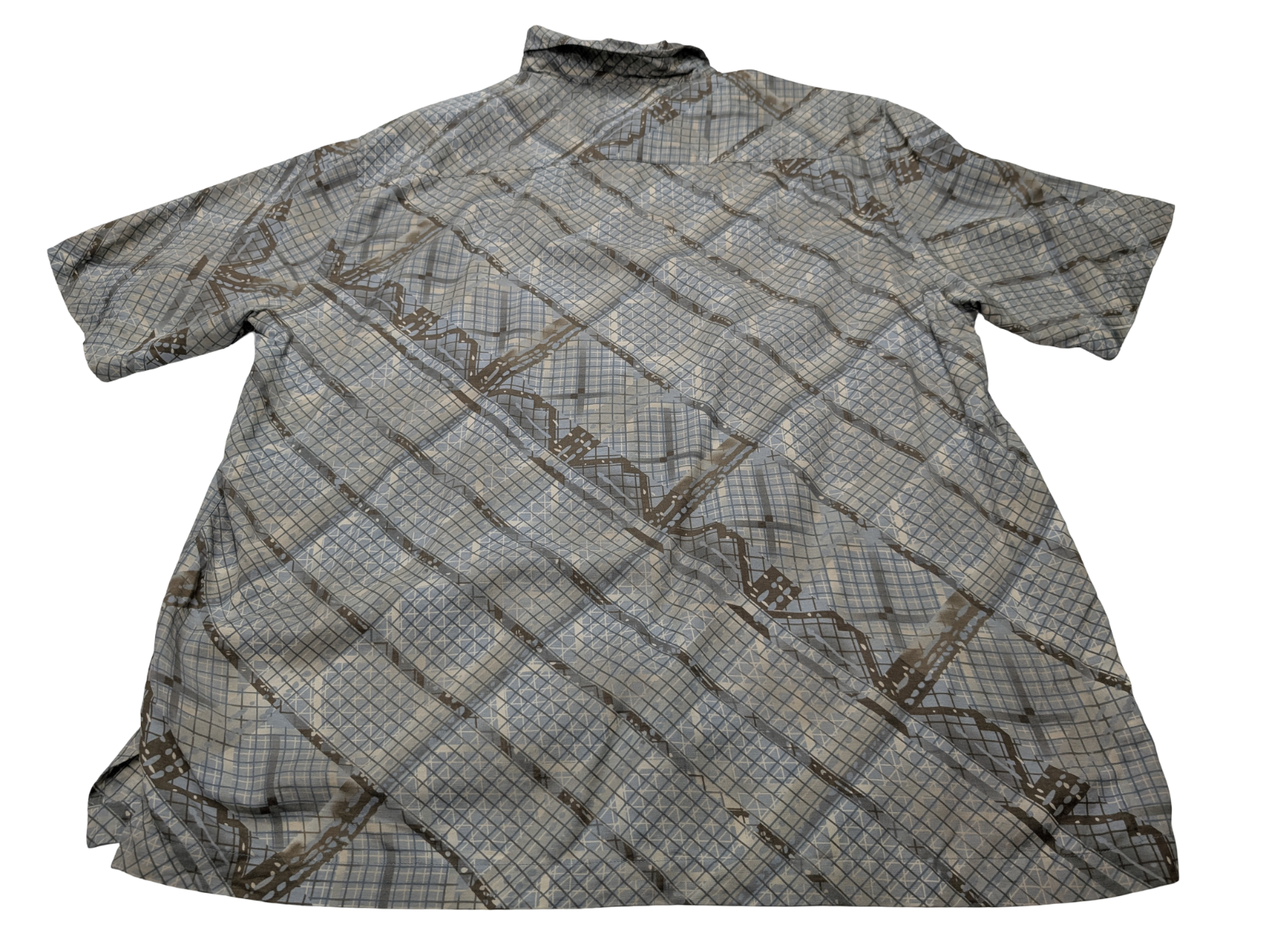 Chemise hawaïenne soie Visitor rayée manches courtes taille XL