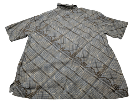 Chemise hawaïenne soie Visitor rayée manches courtes taille XL