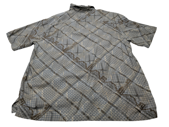 Chemise hawaïenne soie Visitor rayée manches courtes taille XL