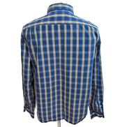 Chemise Nautica XL Bleu Carreaux Classic Fit 100% Coton Made in Mauritius