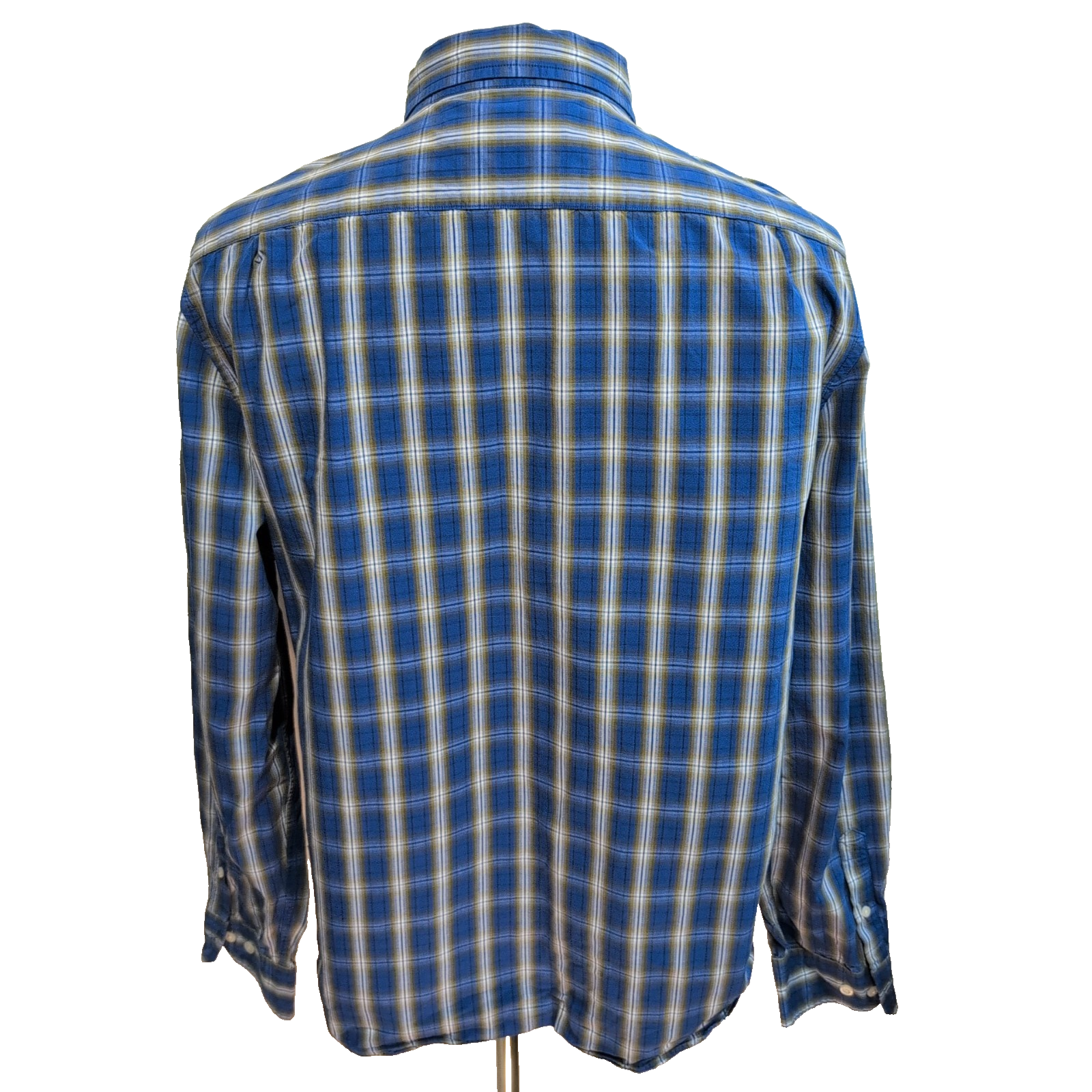 Chemise Nautica XL Bleu Carreaux Classic Fit 100% Coton Made in Mauritius