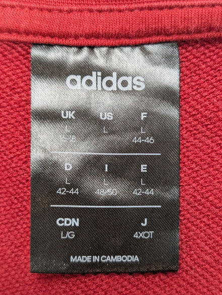 Sweat ADIDAS Homme L Bordeaux Col Rond Logo Sport Excellent État Rare