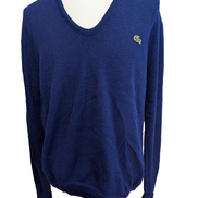 Pull LACOSTE Homme Vintage Bleu Marine Taille XL Excellent État Chic
