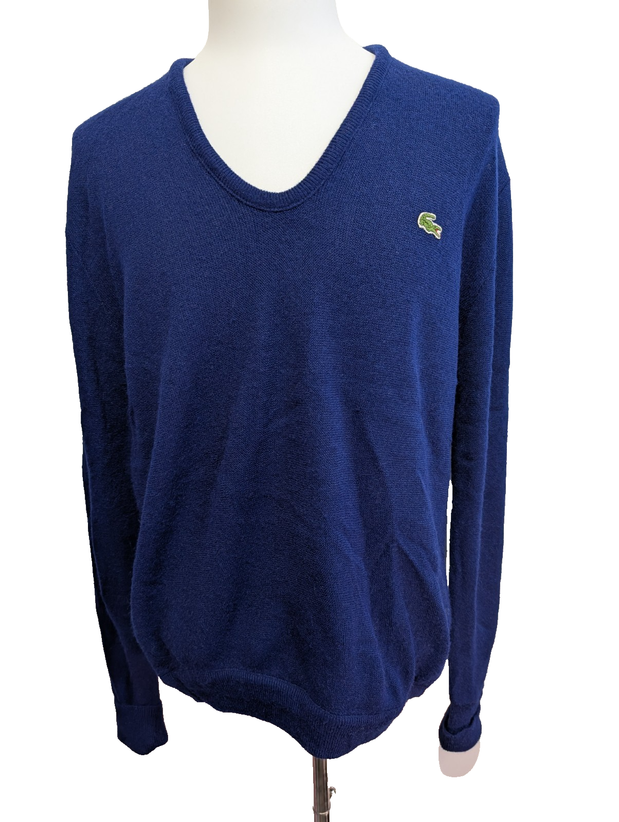Pull LACOSTE Homme Vintage Bleu Marine Taille XL Excellent État Chic