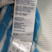 Pull Col V Tommy Hilfiger à rayures Bleu Ciel et Blanc Femme - Taille M