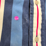 Chemise Ralph Lauren Blair M Rayures Bleu Blanc Rouge Logo Rouge