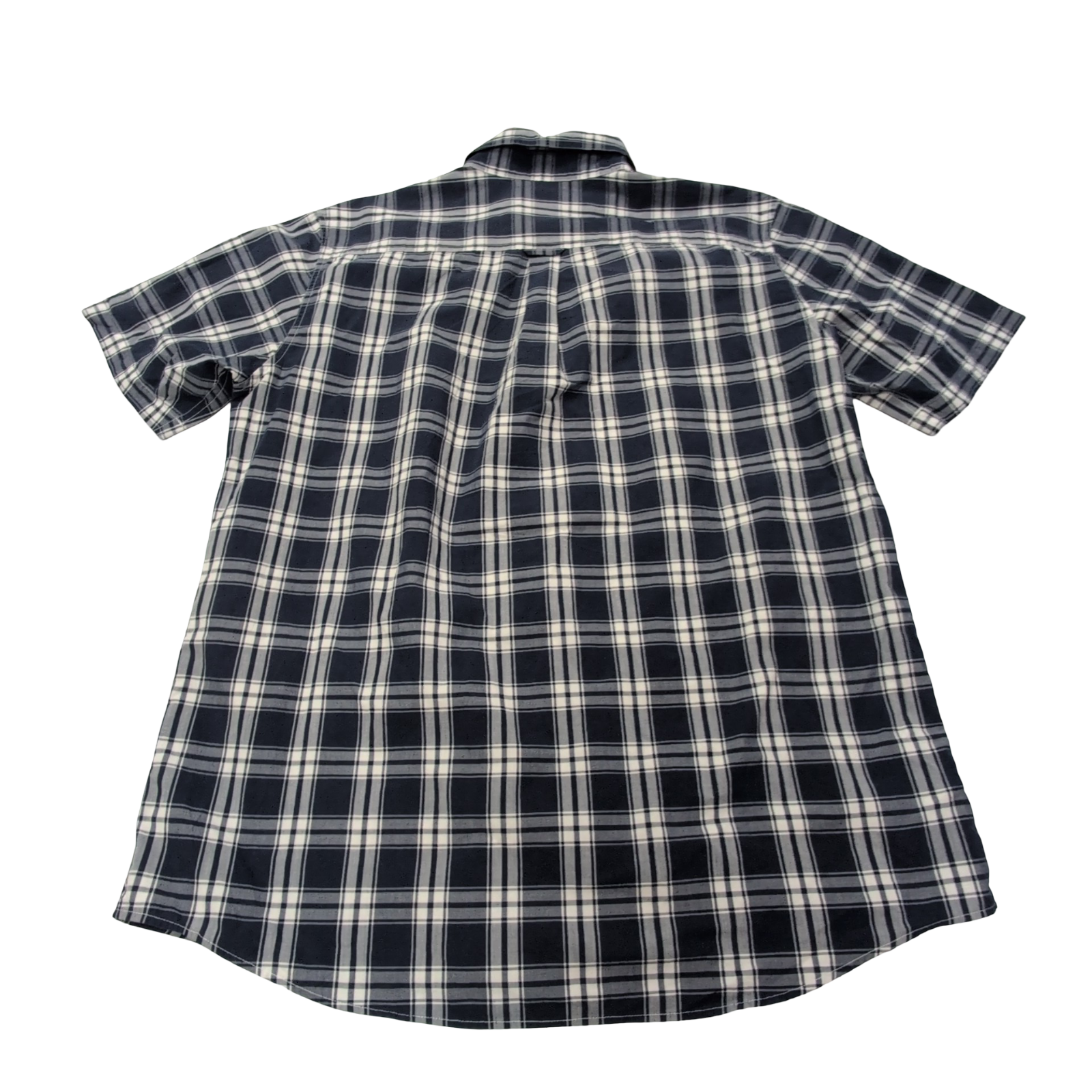 Chemise CHAPS à carreaux bleu marine manches courtes taille L #127e