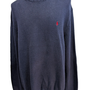 Pull Polo Ralph Lauren Maille Dense Bleu Marine Col Rond - Taille XXL