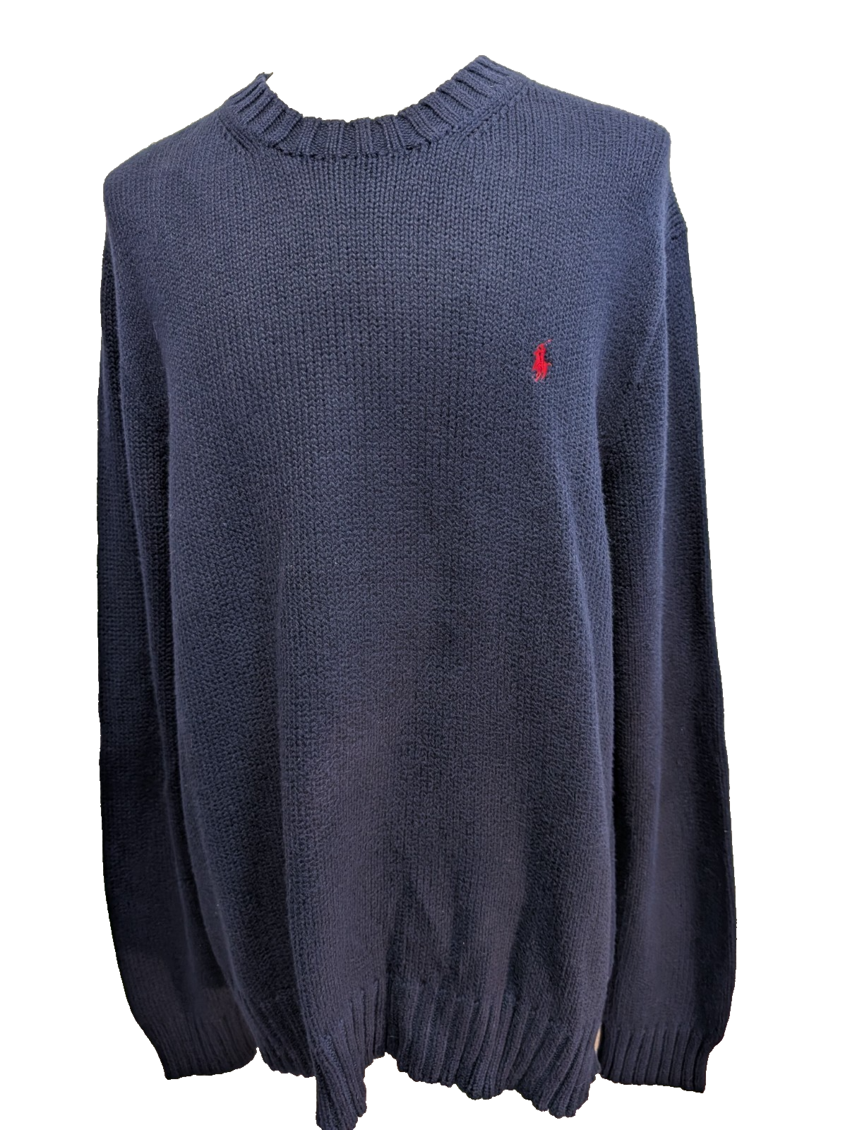 Pull Polo Ralph Lauren Maille Dense Bleu Marine Col Rond - Taille XXL