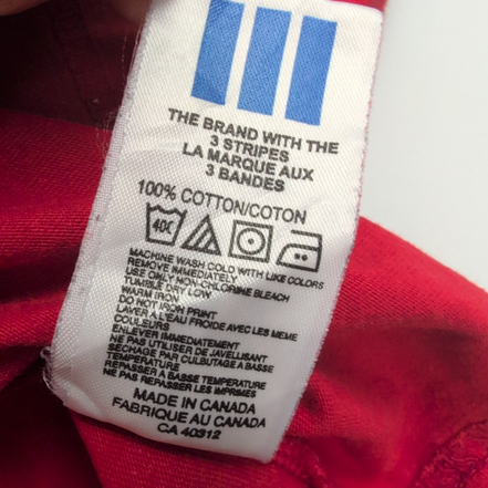 T-shirt Adidas M Rouge Grand Logo Bleu Marine 100% Coton Vintage