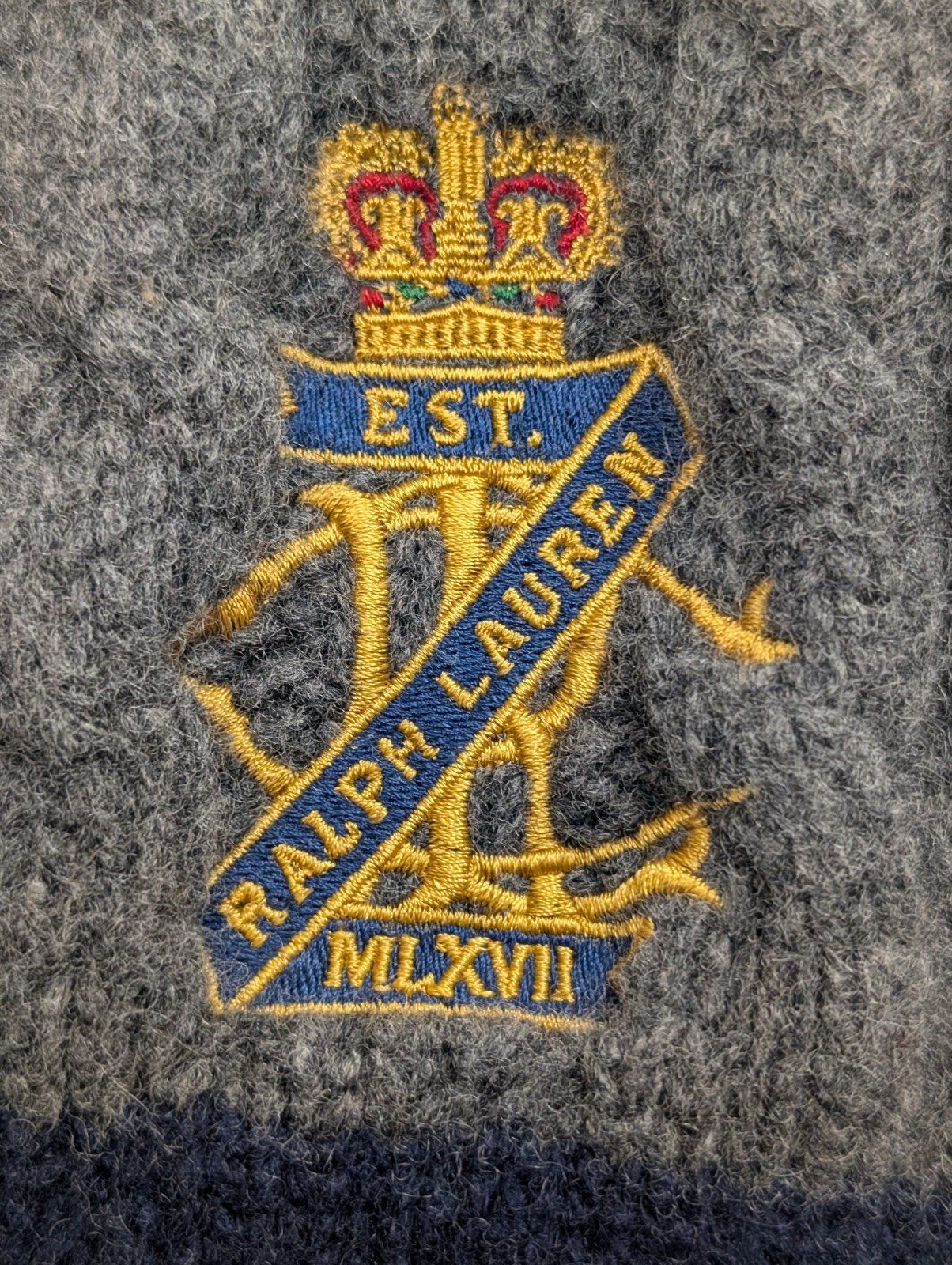 Écharpe Polo Ralph Lauren Grise Torsadée Épaisse Laine & Cachemire