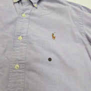 Chemise Ralph Lauren S Lilas Uni Oxford Coton Logo Marron