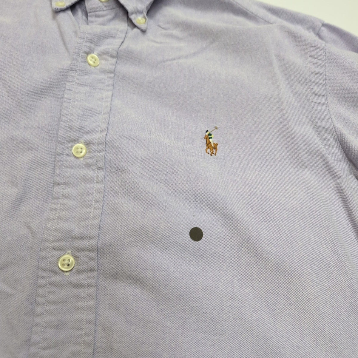 Chemise Ralph Lauren S Lilas Uni Oxford Coton Logo Marron
