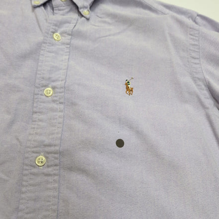 Chemise Ralph Lauren S Lilas Uni Oxford Coton Logo Marron