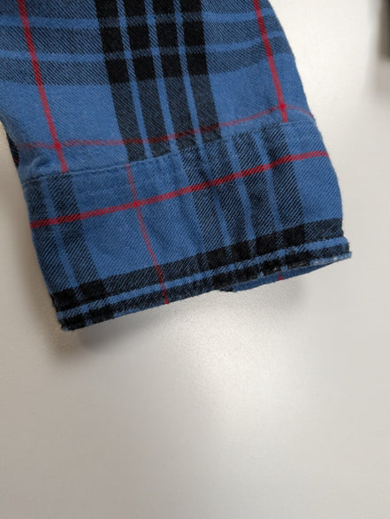 Chemise L.L. BEAN Flanelle Vintage Carreaux Bleu Noir Manches Longues Taille XL