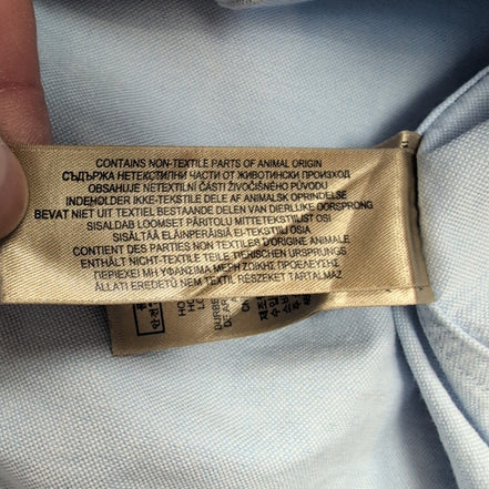 Chemise BURBERRY vintage L bleu Oxford logo écusson brodé coton
