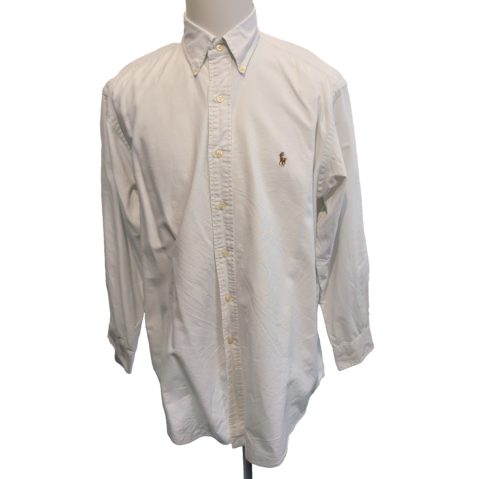 Chemise Ralph Lauren L Blanche Logo Marron Manches Longues
