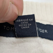 Pull Tommy Hilfiger Homme Col Rond Blanc à Rayures Marine - Taille 2XL / 3XL