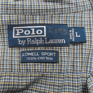 Chemise Polo Ralph Lauren Lowell Sport L Bleu Marine / Gris Carreaux Coton