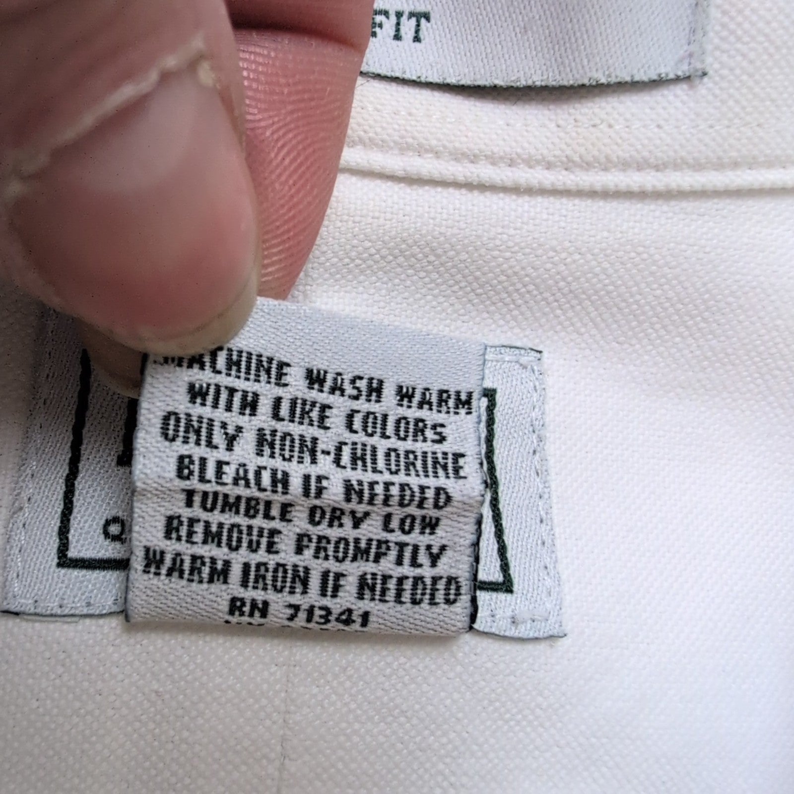 Chemise L.L. BEAN Homme L Blanche Manches Longues Wrinkle Resistant
