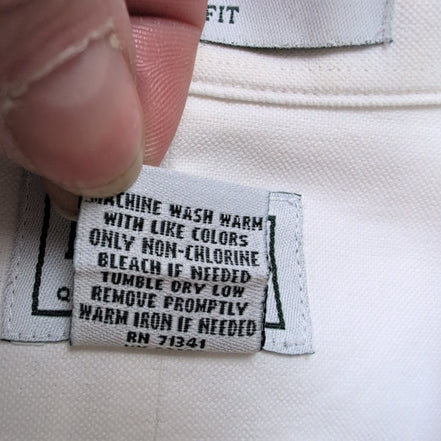 Chemise L.L. BEAN Homme L Blanche Manches Longues Wrinkle Resistant