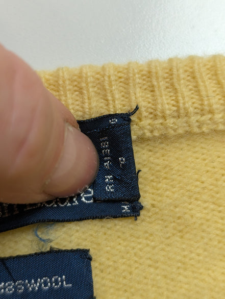 Pull Polo Ralph Lauren Col V 100% Laine d'Agneau Jaune - Taille XL (ajusté)