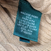Pull LAUREN Ralph Lauren XL beige camel col V bouton doré maille côtelée