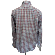 Chemise Nautica L Carreaux Bleu Rouge Logo Brodé Made in Mauritius Coton