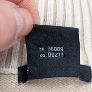 Calvin Klein Jeans Pull Femme XL Crème Côtelé Col Zippé Manches Évasées