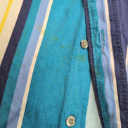 Wrangler chemise western manches courtes rayures vert jaune XXL 100% coton