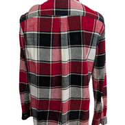 CHAPS Flanelle Rouge Noir M Logo Cuir NEUF VINTAGE 100% Coton | 316S