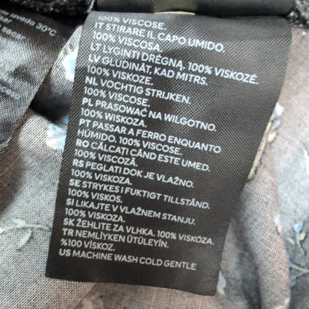 Robe d'été H&M Longue Noire Fleurie Viscose Bretelles Réglables M