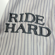 Chemise Harley Davidson M gris rayures aigle brodée Ride Hard biker rare