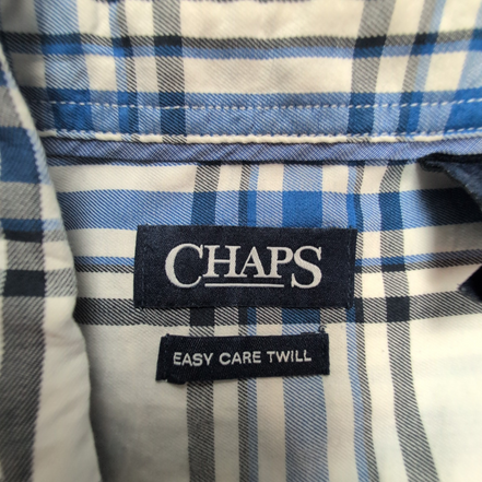 Chemise CHAPS blanche bleue noire à carreaux taille S #73e