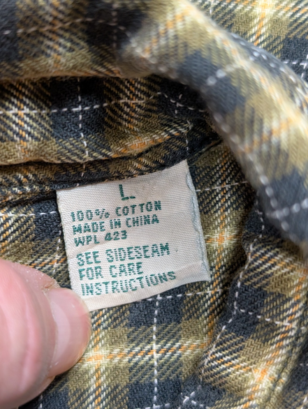 Chemise LEVI'S Flanelle à Carreaux Jaune et Noir Manches Longues - Taille L