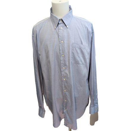 Chemise Nautica 80's 2 Ply Bleu Clair 3XL 4XL Coton manches longues