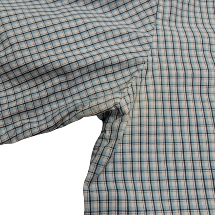 Chemise CHAPS bleue à carreaux manches courtes taille XL #6e