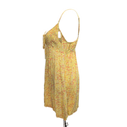 Robe d'été Jaune Fleurie Rayonne Bretelles Réglables Poches L