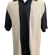 Chemise Hawaïenne NAT NAST 100% Soie Noir & Crème - Taille L