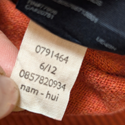 Pull Tommy Hilfiger Orange Foncé Coton & Cachemire Col V - Taille S