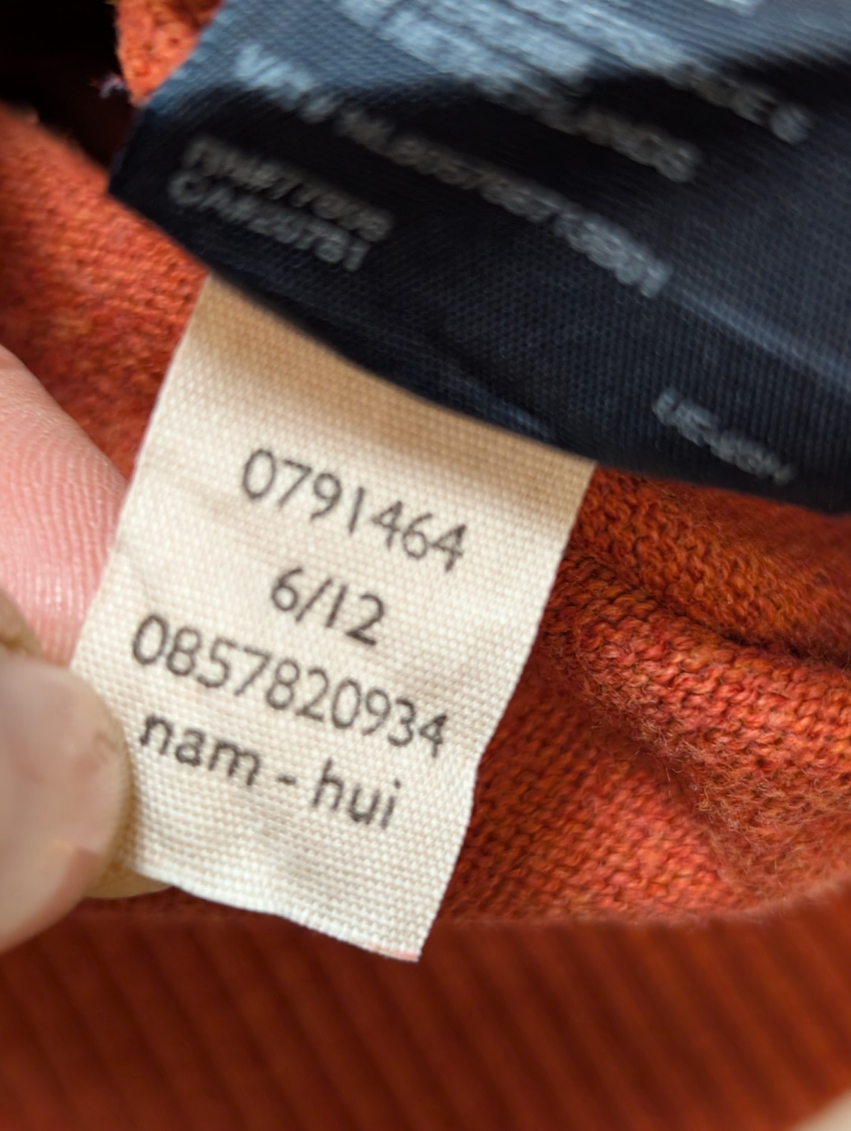 Pull Tommy Hilfiger Orange Foncé Coton & Cachemire Col V - Taille S