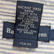 Chemise Ralph Lauren Femme Taille 10 Bleu Rayures Manches Longues Coton XXS XS