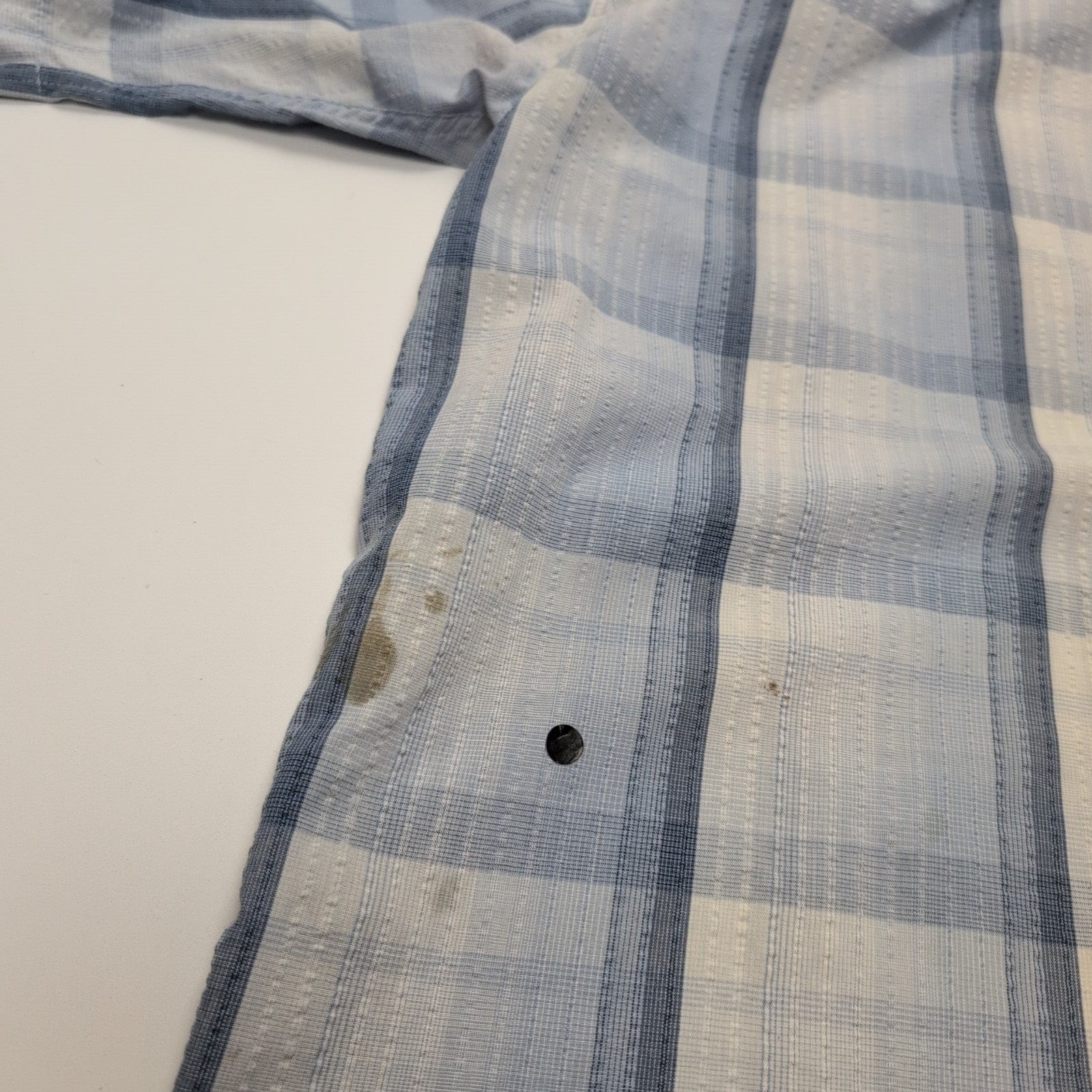 Chemise Patagonia L Bleu Carreaux Bio 65% Polyester 35% Coton Manches courtes